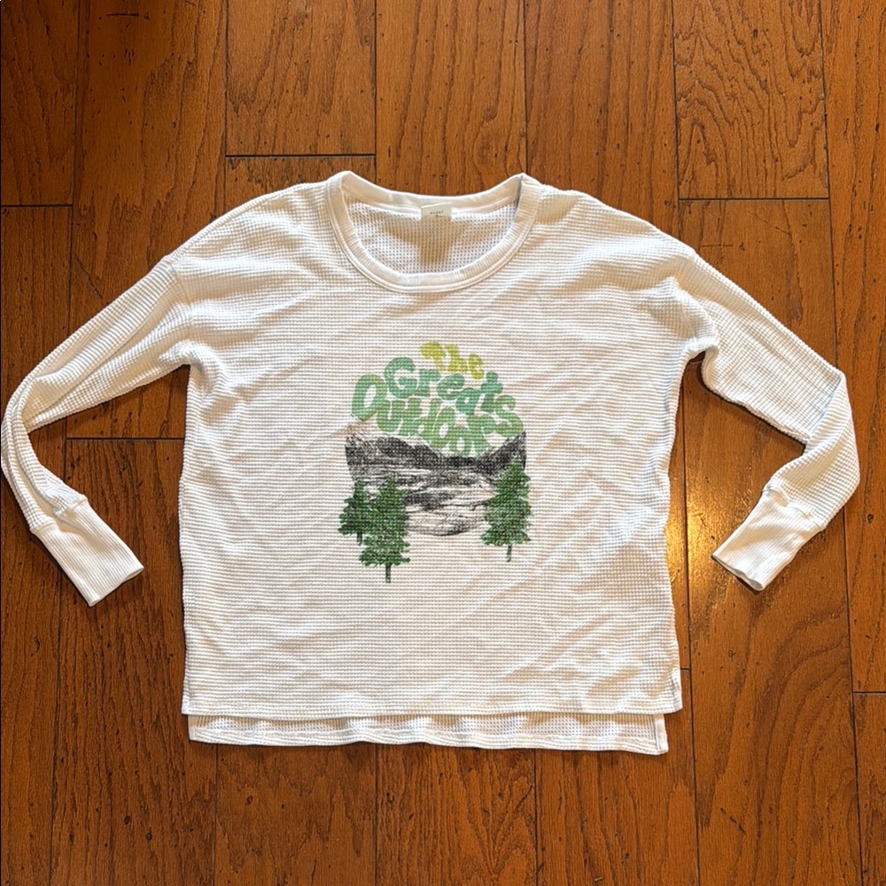 Fun, soft, XS waffle graphic shirt from Aerie- never worn!